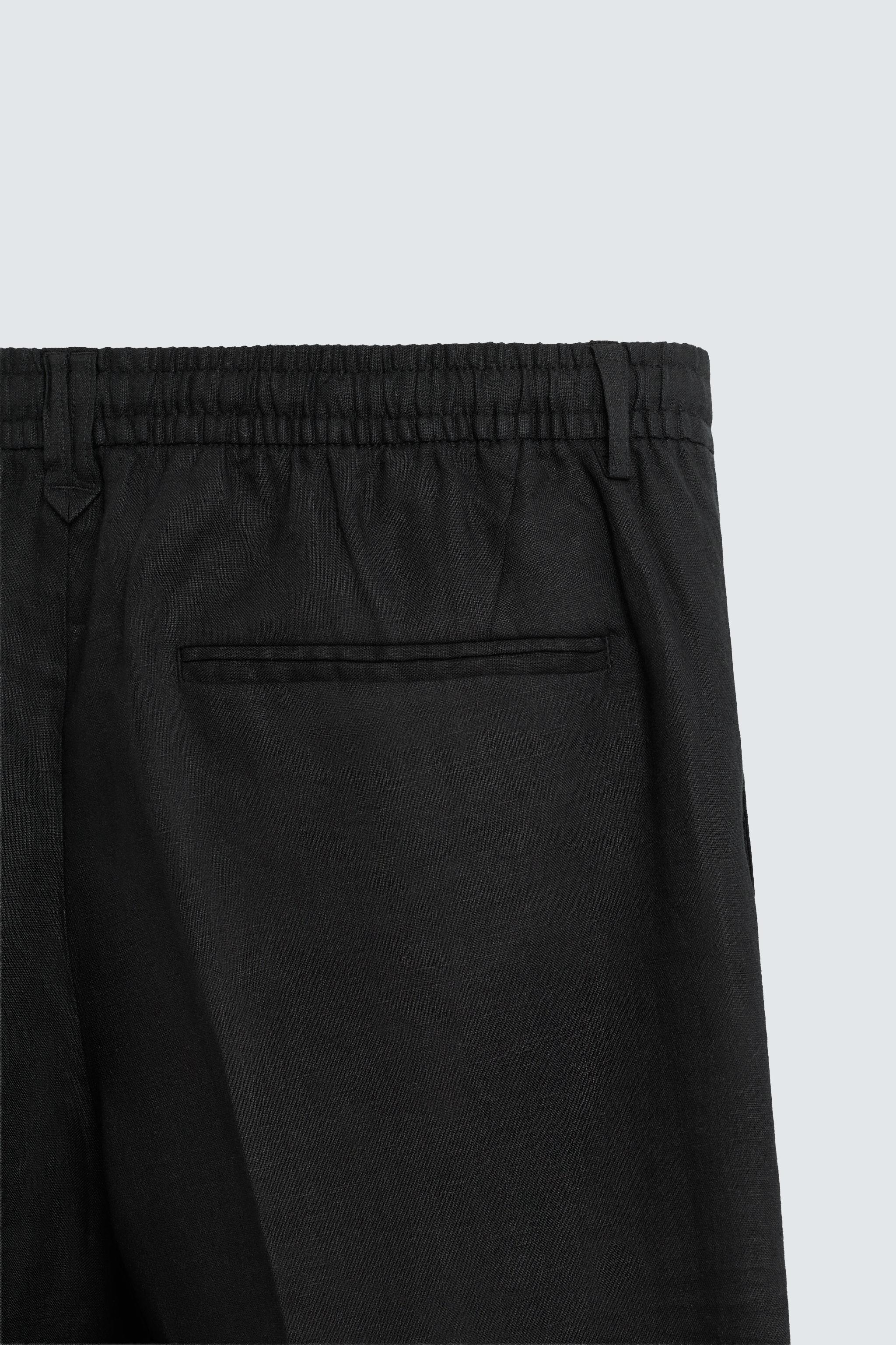 REGULAR FIT LINEN PANTS